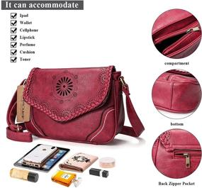 img 1 attached to Vintage Leather Crossbody Satchel Handbags & Wallets for Women