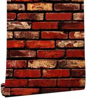17.7”×118” red brick peel and stick wallpaper | self adhesive brick look removable wallpaper | red brick contact paper for easy installation & decorative purposes логотип