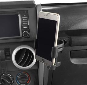 img 1 attached to 🍹 Multi-Functional Drink Cup Holder Phone Mount and Stand Bracket Organizer for 2007-2010 Jeep Wrangler JK JKU Sahara Rubicon & Unlimited by u-Box Wrangler