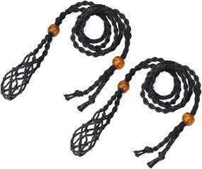 img 4 attached to 📿 2PCS Black Necklace Cord Empty Stone Holder: Versatile Rope for Adjustable Quartz Raw Stone Pendants