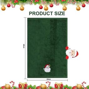 img 3 attached to 🎄 Набор из 3 рождественских ручных полотенец LucaSng - полотенца для посуды из 100% хлопка, моющие салфетки, 12 x 18 дюймов, супер мягкие кухонные махровые полотенца, декоративные домашние полотенца для ванны - подарок - красный, белый, зеленый.