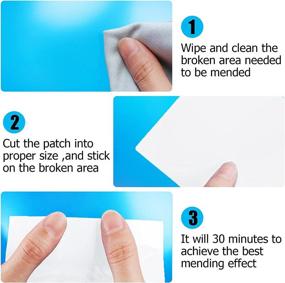 img 2 attached to 🏊 Outus Pool Patch Repair Kit - Vinyl Inflatable Pool Patches for PVC Pool Liner - Self-Adhesive Boat Repair Vinyl Rubbers for Air Mattress, Inflatable Boat, Raft, Kayak - 30 Pieces with 3 Shapes (White)