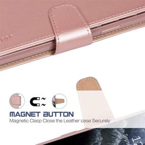 img 1 attached to 📱 Arae iPhone 11 Pro Max Case | Credit Card Holder & Wrist Strap | Rosegold