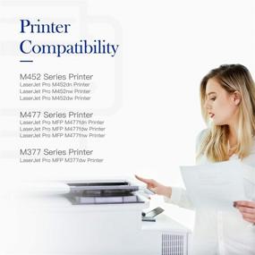 img 2 attached to 🖨️ Valuetoner Compatible Toner Cartridge Set for HP 410A - Ideal for Color Laserjet Pro MFP-M477 and M452 Series Printers (4-Pack)