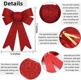 img 3 attached to 🎀 WILLBOND 12-Piece Buffalo Plaid Bows: Christmas Wreaths Decoration, Red Black Check, Indoor Outdoor Use