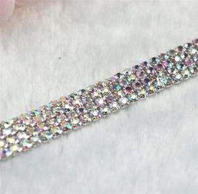 img 3 attached to 💎 Stunning Crystal AB Close Silver Plated Rhinestone Chain Trims - Perfect for Wedding Cake Decoration - 3 FT, 4 Rows, SS10, 2/5 inches