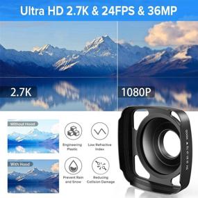 img 3 attached to Видеокамера камкордер Ultra HD 2,7K для YouTube Vlogging, 36MP IR ночного видения цифровая видеокамера с функцией 16X цифрового увеличения, 3-дюймовый IPS сенсорный экран, микрофон и ручной стабилизатор.