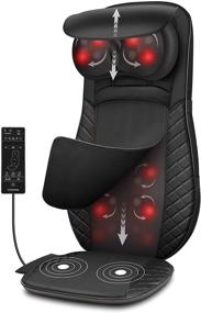 img 4 attached to 🔥 Premium Shiatsu Neck &amp; Back Massager with Heat, Deep Tissue Massagers for Neck and Back, Adjustable Shiatsu Nodes, Full Body Massage Chair Pad for Office, Home, Gifts for Mom and Dad