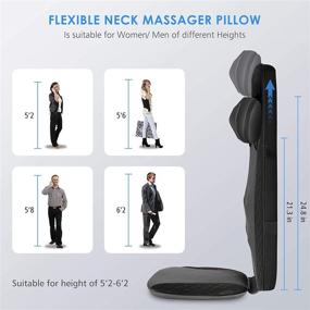 img 3 attached to 🔥 Premium Shiatsu Neck &amp; Back Massager with Heat, Deep Tissue Massagers for Neck and Back, Adjustable Shiatsu Nodes, Full Body Massage Chair Pad for Office, Home, Gifts for Mom and Dad