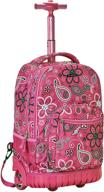 🎒 ultimate style and convenience: rockland 19 inch rolling backpack leopard print - perfect for casual daypacks logo