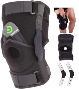 img 4 attached to 🦵 DISUPPO Knee Braces - Hinged Brace with Side Stabilizers, Adjustable Open Patella for Knee Pain Relief, Sports Injuries, Arthritis, ACL, Meniscus Tear, Ligament Support & Compression Recovery