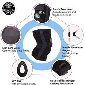 img 2 attached to 🦵 DISUPPO Knee Braces - Hinged Brace with Side Stabilizers, Adjustable Open Patella for Knee Pain Relief, Sports Injuries, Arthritis, ACL, Meniscus Tear, Ligament Support & Compression Recovery