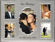 malden international designs - two tone wedding collage picture frame, 5 option - 1-4x6 & 4-3.5x5, silver логотип