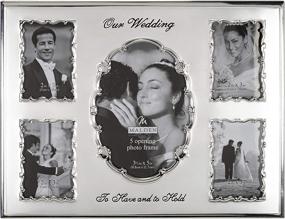 img 3 attached to Malden International Designs - Two Tone Wedding Collage Picture Frame, 5 Option - 1-4x6 & 4-3.5x5, Silver