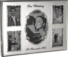 img 2 attached to Malden International Designs - Two Tone Wedding Collage Picture Frame, 5 Option - 1-4x6 & 4-3.5x5, Silver