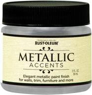 🎨 rust-oleum sterling silver metallic accents paint, 2 oz trial size logo