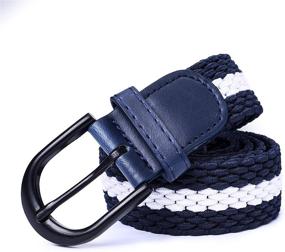 img 3 attached to 👔 Braided Elastic and Leather Belt with Buckle for Men's Fashion Accessories