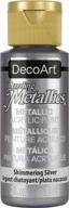 🎨 shimmering silver acrylic paint by decoart dazzling metallics: 2-ounce bottle logo
