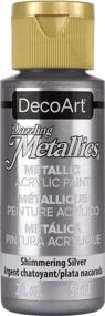 img 4 attached to 🎨 Shimmering Silver Acrylic Paint by DecoArt Dazzling Metallics: 2-Ounce Bottle