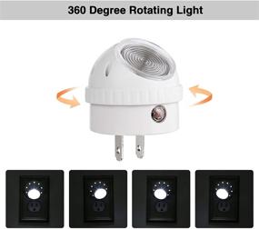 img 2 attached to DEWENWILS LED Plug in Night Lights: Auto Dusk to Dawn, 360° Rotating, Directional Nightlights for Kids, Hallway, Bathroom, Bedroom - Daylight, UL Listed (4 Pack)