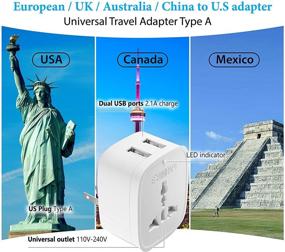 img 2 attached to Адаптер Unidapt для Европы на американский штекер: 2 USB-порта, американское зарядное устройство для стены 3 в 1 - Адаптер для путешествий (Тип A)