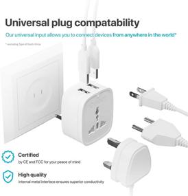 img 3 attached to Unidapt Europe to US Plug Adapter: 2 USB Outlet, American 🌍 Wall Charger 3 in 1 - Travel Power Plug Adapter (Type A)
