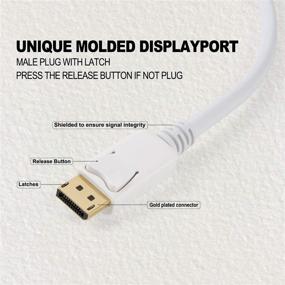 img 2 attached to Активный кабель CableCreation DP на HDMI (DP1.2) - 4K x 2K и 3D аудио/видео, поддержка мультиэкрана Eyefinity, 1,8 м, белый.