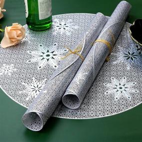 img 3 attached to FemGe Placemats Wipeable Snowflake Resistant Food Service Equipment & Supplies