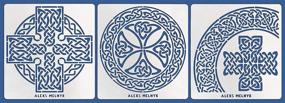 img 4 attached to 🔥 Enhance Your Crafts with Aleks Melnyk #38 Metal Journal Stencils: Celtic Knot, Cross, Viking Symbols - Wood Burning, Pyrography & Engraving Kit 3 PCS