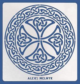 img 2 attached to 🔥 Enhance Your Crafts with Aleks Melnyk #38 Metal Journal Stencils: Celtic Knot, Cross, Viking Symbols - Wood Burning, Pyrography & Engraving Kit 3 PCS