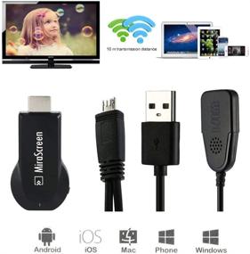 img 2 attached to MiraScreen WiFi Display Dongle Receiver для телевизора, беспроводной ТВ-донгл 1080P для ПК, поддерживающий DLNA Airplay Miracast с телефона, планшета или компьютера на телевизор или проектор.