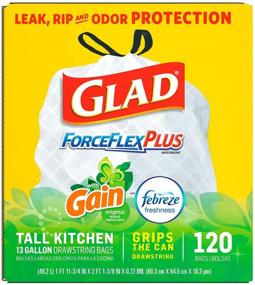 img 4 attached to Мешки для мусора Glad ForceFlexPlus на 13 галлонов с завязками для кухонных урн - 120 штук