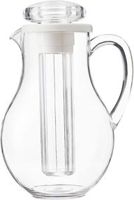 img 1 attached to 🥤 2-Quart Winco Water Pitcher with Ice Tube Core - Polycarbonate Material