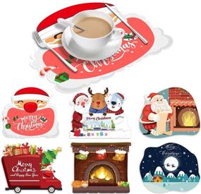 img 4 attached to 🎄 Washable Heat Resistant Christmas Decorative Placemats