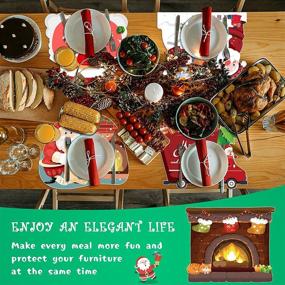 img 1 attached to 🎄 Washable Heat Resistant Christmas Decorative Placemats