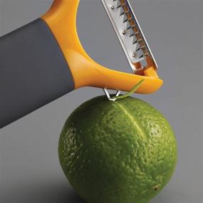 img 2 attached to Joseph Joseph Y-shaped Julienne Peeler with Easy Grip Handles, Stainless Steel Blade for Kitchen Vegetable and Fruit, in Orange