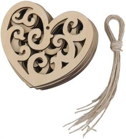 img 2 attached to ❤️ 10pcs NUOLUX Heart-shaped Wooden Hanging Ornament Decoration with String - Enhance SEO