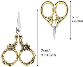 img 3 attached to Vintage Golden Embroidery Scissors: Daisy Design, Sharp Tip Stainless Steel - Ideal for Sewing, DIY, Craft & Needlework