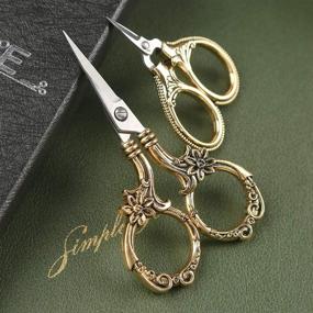 img 2 attached to Vintage Golden Embroidery Scissors: Daisy Design, Sharp Tip Stainless Steel - Ideal for Sewing, DIY, Craft & Needlework