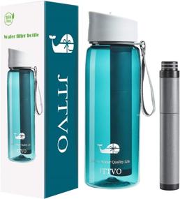 img 4 attached to JTTVO BPA-Free Plastic Water Bottle with Filter Straw - Leakproof Hydration and Filtered 22oz Water Bottle for Drinking, Fitness, Outdoor Sports, and Camping