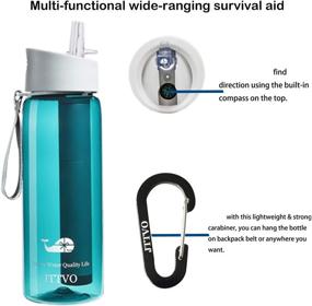 img 1 attached to JTTVO BPA-Free Plastic Water Bottle with Filter Straw - Leakproof Hydration and Filtered 22oz Water Bottle for Drinking, Fitness, Outdoor Sports, and Camping