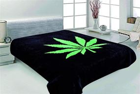 img 2 attached to 🌿 Opium Leaf Blanket: 75x90 Inches Marijuana Leaf Throw, Korean Mink - Warm & Multipurpose for RV, Travel, Camping, Hiking, Cabin, TV, Sleigh, Bunk Bed, Sofa, and Couch Bed-cover