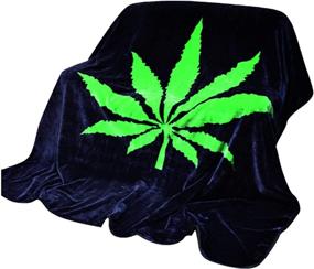 img 3 attached to 🌿 Opium Leaf Blanket: 75x90 Inches Marijuana Leaf Throw, Korean Mink - Warm & Multipurpose for RV, Travel, Camping, Hiking, Cabin, TV, Sleigh, Bunk Bed, Sofa, and Couch Bed-cover