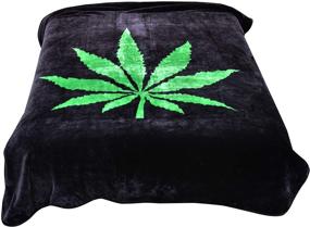 img 4 attached to 🌿 Opium Leaf Blanket: 75x90 Inches Marijuana Leaf Throw, Korean Mink - Warm & Multipurpose for RV, Travel, Camping, Hiking, Cabin, TV, Sleigh, Bunk Bed, Sofa, and Couch Bed-cover