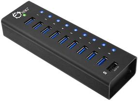 img 2 attached to 💻 SIIG 10 Port USB Hub: Fast Data Transfer and Efficient Charging for Tablets, Smartphones, and Hard Disks