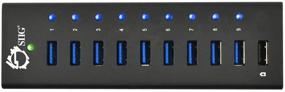 img 1 attached to 💻 SIIG 10 Port USB Hub: Fast Data Transfer and Efficient Charging for Tablets, Smartphones, and Hard Disks