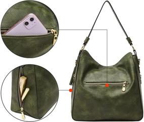 img 3 attached to 👜 Stylish Soperwillton Large Bucket Shoulder Bag: Faux Leather Hobo with Crossbody Option - Ladies 3pcs Purse Set