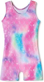 img 3 attached to Gymnastics Leotards for Girls: Butterfly Unicorn Mermaid Dance Tumbling Unitards Biketards in Black and Pink