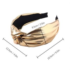 img 1 attached to 👒 Knotted Wide Turban Headband for Women - Fashionable Hair Accessory for Girls and Ladies (YHHFG-017)