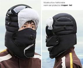 img 2 attached to 🧤 Stay Warm and Protected: Unisex Waterproof Trapper Hat with Detachable Goggles for Cold Windy Winter Days